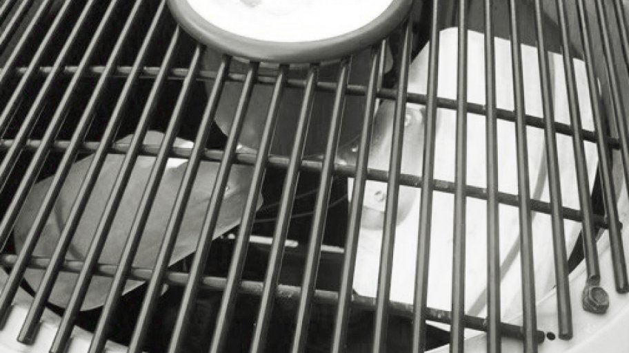 Closeup of top of A/C unit